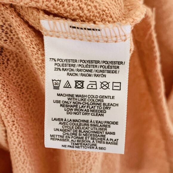 Free People FP Beach Nani Top XS Marled Peach Orange Rolled Sleeve Slouchy Coast - Picture 5 of 8